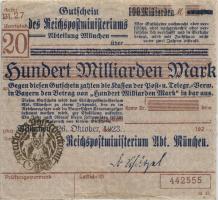 MG508.02 RPM München 100 Milliarden Mark 1923 (3+) 