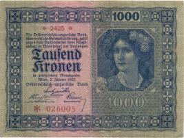 Österreich / Austria P.078a 1000 Kronen 1922 (3+) 