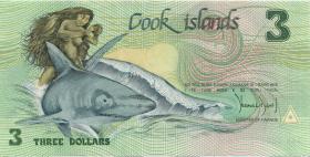 Cook Inseln / Cook Islands P.06 3 Dollars 1992 (1) Gedenkbanknote 