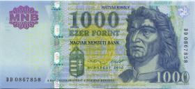 Ungarn / Hungary P.197e 1.000 Forint 2015 (1) 