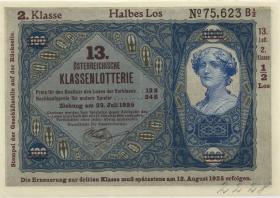 Österreich Donaustaat / Austria P.S154 100 Kronen (1923-37) (2) 13 Klassenlotterie 2. Klasse 