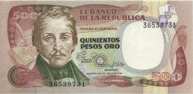 Kolumbien / Colombia P.423a 500 Pesos Oro 20.7.1981 (1) 