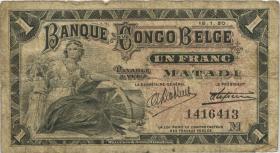 Belgisch-Kongo / Belgian Congo P.03B 1 Franc 15.1.1920 (4) 
