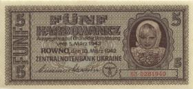 R.593b: Besetzung Ukraine 5 Karbowanez 1942 (2) 