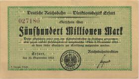 PS1206 Reichsbahn Erfurt 500 Millionen Mark 1923 (2+) 