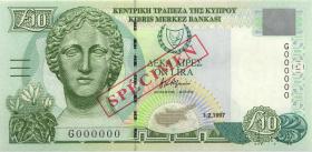 Zypern / Cyprus P.59s 10 Pounds 1.2.1997 Specimen (1) 