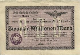 PS1287 Reichsbahn Köln 20 Millionen Mark 2.9.1923 (3) 