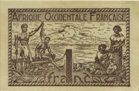 Franz. Westafrika / French West Africa P.34b 1 Franc (1944) (2) 