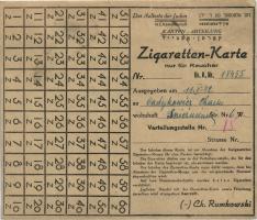 Judaika / Judaica Getto Litzmannstadt Zigaretten-Karte (3) 