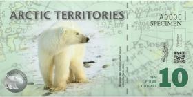 Arctic Territories 10 Dollars 2010 Polymer (1) SPECIMEN 