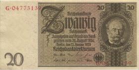 R.174c: 20 Reichsmark 1929 Kriegsduck (1-) 
