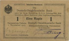 R.917b: Deutsch-Ostafrika 1 Rupie 1915 C (2) runder Bankstempel 