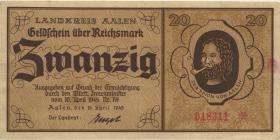 Notgeld Aalen 20 Reichsmark 10.4.1945 (2) 