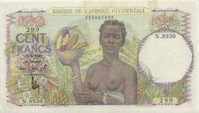 Franz. Westafrika / French West Africa P.040 100 Francs 1950 (2+) 