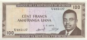 Burundi P.23b 100 Francs 1.7.1973 (1) 