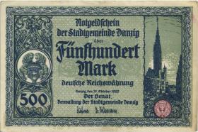 R.793: Danzig 500 Mark 1922 (2-) 