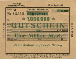 Reichsbahn Hauptwerk Witten 1 Million Mark 1923 (1) 