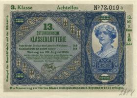 Österreich Donaustaat / Austria P.S154 100 Kronen (1923-37) (2) 13 Klassenlotterie 3. Klasse 