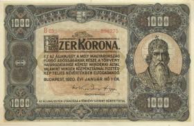 Ungarn / Hungary P.066 1000 Kronen 1920 (1) 