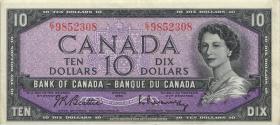 Canada P.079b 10 Dollars 1954 E/T (1-) 
