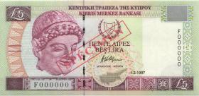 Zypern / Cyprus P.58s 5 Pounds 1.2.1997 (1) 