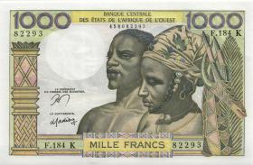 West-Afr.Staaten/West African States P.703Kn 1000 Francs (1959-65) (1) 