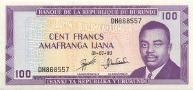Burundi P.29F 100 Francs 1990 Fehldruck (1) 