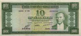 Türkei / Turkey P.157 10 Lira 1930 (1952) (3) 