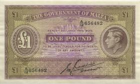 Malta P.20b 1 Pound (1943) (2) 