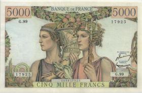 Frankreich / France P.131c 5000 Francs 7.2.1952 (2+) 