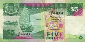 Singapur / Singapore P.19 5 Dollars (1989) (3) 