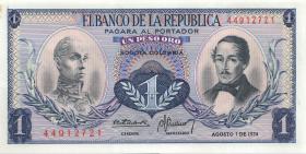 Kolumbien / Colombia P.404e 1 Peso Oro 1974 (1-) 