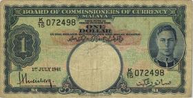 Malaya P.11 1 Dollar 1941 (3-) 