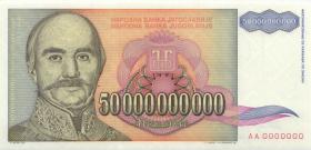 Jugoslawien / Yugoslavia P.136s 50 Milliarden Dinara 1993 Specimen (1) 