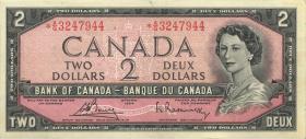 Canada P.076c 2 Dollars 1954 (1972-73)* replacement (2) 