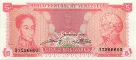 Venezuela P.070a 5 Bolivares 1989 (1) 