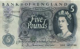 Großbritannien / Great Britain P.375a 5 Pounds (1963-71) (1/1-) 