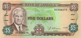 Jamaika / Jamaica P.070e 5 Dollars 1992 (1) 