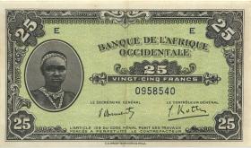 Franz. Westafrika / French West Africa P.30a 25 Francs 1942 E (2) 