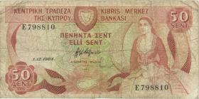 Zypern / Cyprus P.49 50 Cents 1984 (4) 