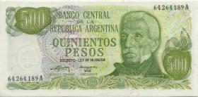 Argentinien / Argentina P.298 500 Pesos (1974-75) (2+) 
