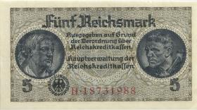 R.553b:  5 Reichsmark (1939) Reichskreditkasse (1-) 