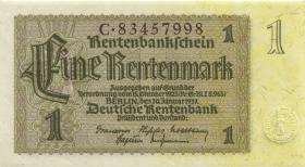 R.166F: 1 Rentenmark 1937 braune Knr. (1) 