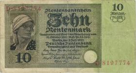 R.163: 10 Rentenmark 1925 (3-) D 