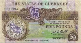 Guernsey P.49a 5 Pounds (1980-89) (3) 