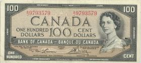 Canada P.082c 100 Dollars 1954 (3) 