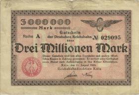 PS1283 Reichsbahn Köln 3 Millionen Mark 1923 (4) 