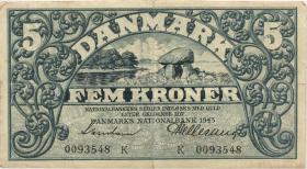 Dänemark / Denmark P.30k 5 Kroner 1943 K (3) 