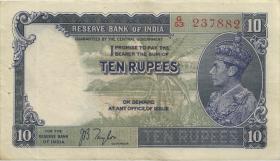 Indien / India P.019a 10 Rupees (1937) Georg V. (3+) 