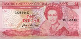 Ost Karibik / East Caribbean P.21k 1 Dollar (1988-89) (1) 
